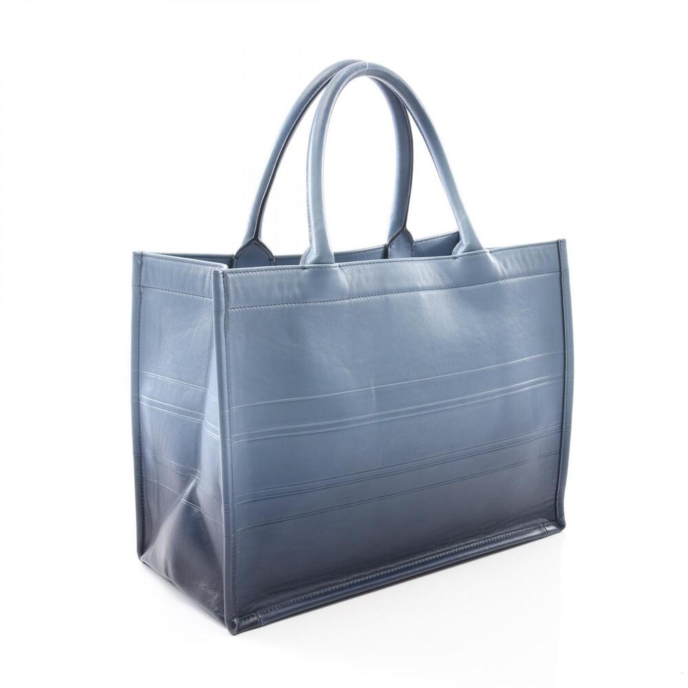 Dior Leather Bag Book Tote Blue